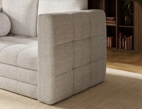Canapea Kastol , alb bouclé extensibil, 137x71x74 cm – Royal 01