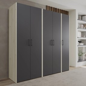 Dressing Malmo V1, Stejar Alb/Antracit, L 204 cm