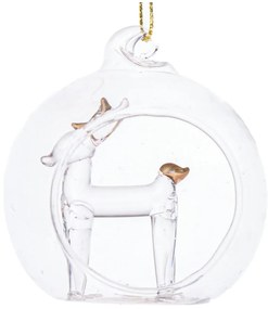 Glob de Crăciun din sticlă ø 6 cm Reindeer – Dakls