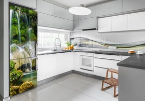 Foto Autocolant pentru piele al frigiderului Cascada din junglă