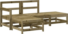 vidaXL Set mobilier relaxare de grădină, 4 piese, lemn de pin tratat