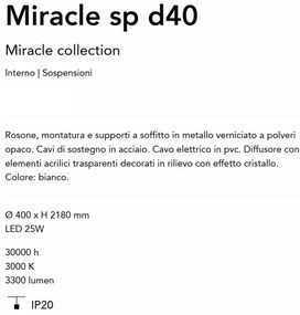 Lustra LED suspendata design elegant Miracle sp d40