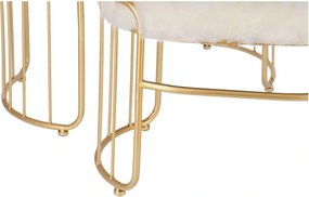 Set taburete Perla metalice cu blanita sintetica, baza aurie, design modern  2 piese