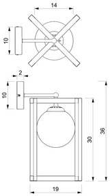 Lampă de perete DIEGO 1xE14/40W/230V neagră