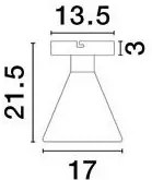 Plafoniera, Spot aplicat LED, Metal, Sticla, Fumuriu, Voi