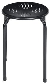 Taburet pentru living si bucatarie HouseXL™ Black Tobouret, Diametru 30 cm, Design ergonomic, Picioare metalice, Negru