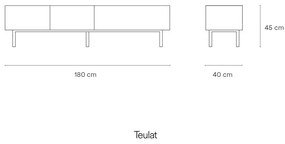 Masă TV albă/în culoare naturală cu aspect de lemn de stejar 180x45 cm Arista – Teulat