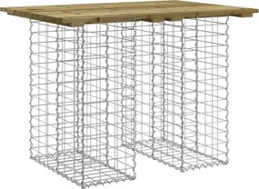 vidaXL Masă de grădină cu gabioane, 100x70x72 cm, lemn tratat de pin