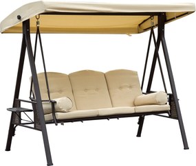 Outsunny 3-sits Hollywoodschaukel pentru gradina cu acoperis si perne confortabile | Aosom Romania