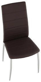 Scaun, piele ecologică maro/crom, DELA