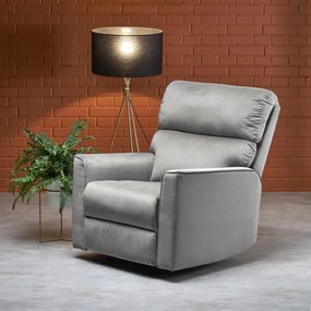 Fotoliu recliner Karim stofa gri H103 cm