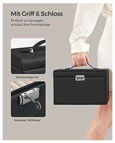 Set 2 cutii de bijuterii, Songmics, 18 x 26 x 17 cm, JBC121B, Negru