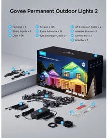 Govee - Șir de spoturi LED RGBIC, 30 m, Wi-Fi, Matter, IP67