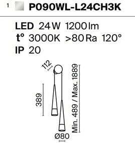 Aplica de perete cu 2 pendule LED design modern Sintesi