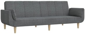 337558 vidaXL Canapea extensibilă cu 2 locuri, 2 perne, gri deschis, textil