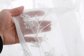 Perdea alba FLORIA cu model floral 140x250 cm Agatat: Rejansa