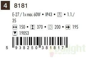 Aplica de perete exterior IP43, down light, auriu antic, sticla Tiffany, Monaco 8181 RX