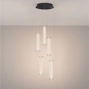 Lustra cu 5 pendule LED 2700K PHEME nickel satinat