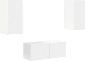 vidaXL Set comodă TV Pe perete 6 pcs Alb Lemn compozit