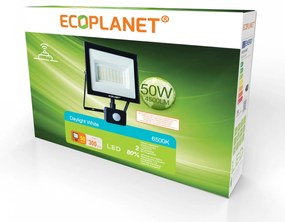 Proiector LED, Ecoplanet + Sensor 220V 50W (300W), 4500 lm 6500K Lumina rece - 6500K