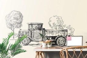 Tapet autoadeziv camioane  design retro