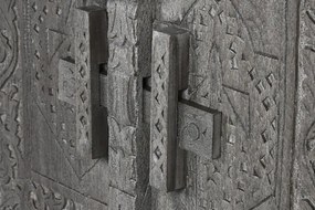 Bufet, gri, din lemn masiv sculptat, Arvane