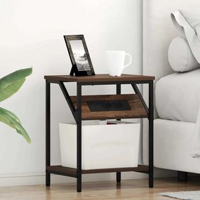 vidaXL Noptiere 2 pcs Stejar brun 38 x 30 x 48 cm Lemn compozit