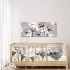 Tablou cu abstracție florală (120x50 cm)