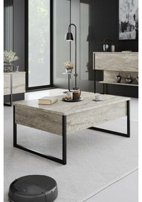 Măsuță de conferință Luxe Travertine și Negru