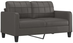 348652 vidaXL Canapea cu 2 locuri, gri, 140 cm, piele ecologică