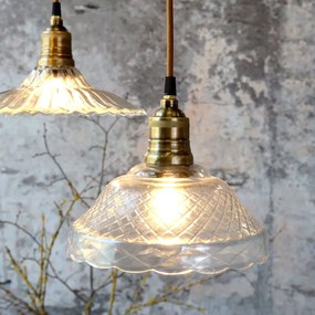 Lustra din sticla si alama, H18/D21cm, 40W