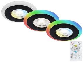 SET 3x corp de iluminat LED RGBW dimabil pentru baie LED/5W/230V IP44 Briloner + telecomandă