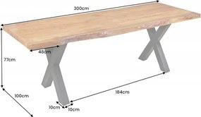 Masa design industrial vintage Mammut X 300cm, salcam