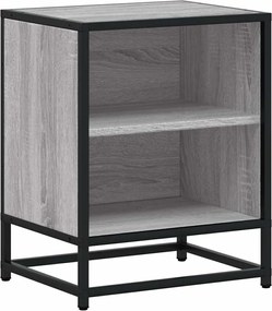 vidaXL Noptiera gri Sonoma 40x31x50 cm lemn prelucrat si metal