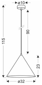 Lustră maro cu abajur din metal ø 32 cm Dunca – Candellux Lighting