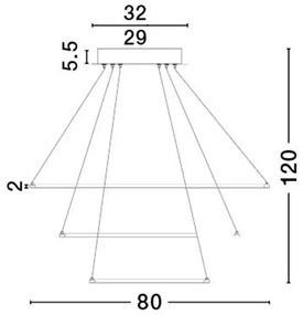 Lustra moderna suspendata, diametru 80cm, LED DEA NVL-17222001