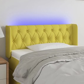 3123561 vidaXL Tăblie de pat cu LED, verde, 93x16x78/88 cm, textil