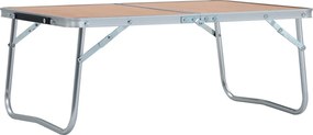 vidaXL Masă de camping pliabilă, maro, 60 x 40 cm, aluminiu