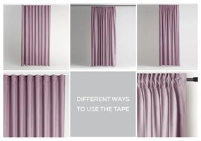 Draperie roz-deschis dimout (semi-opacă) din catifea 140x270 cm Pleat – Restilo