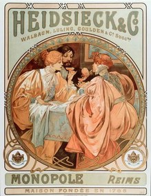 Mucha, Alphonse Marie - Reproducere Heidsieck Champagne company, (30 x 40 cm)
