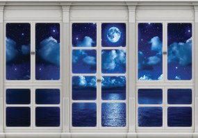 Fototapet - Cerul în geamul nocturn (152,5x104 cm)