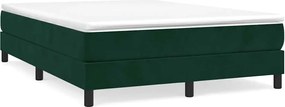 vidaXL Pat box spring cu saltea, verde închis, 140x200 cm, catifea