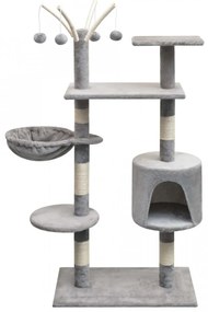 Ansamblu pentru pisici cu funie de sisal, 125 cm, gri