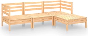 vidaXL Set mobilier de grădină, 4 piese, lemn masiv de pin