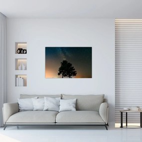 Tablou cu cerul nocturn și copaci (90x60 cm)