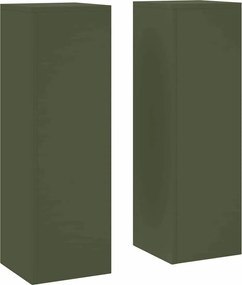 vidaXL Suport pentru plante 2 pcs Olivengrønn 24 x 24 x 75 cm Oțel