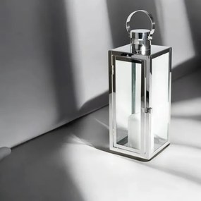 Felinar decorativ, 49 cm, crom lucios