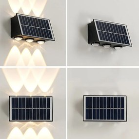 Aplica Exterior cu Panou Solar, Model 686021, IP65, Lumină Neutră, Negru