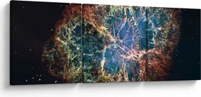 Tablou - Nebuloasa Crabului (cu ceas) (90x30 cm)