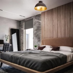 Plafonieră B.K. Licht 1322 1xE27/60W/230V negru/auriu